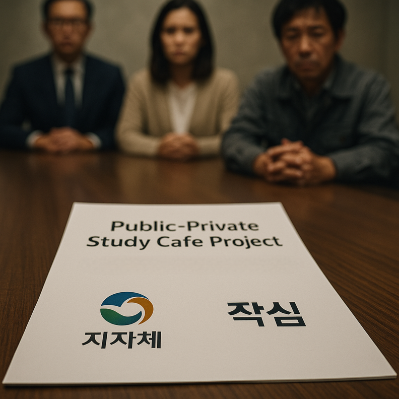 평창군 측은 "지역 교육 인프라 확충을 위해 경쟁력 있는 민간 협력사를 선정했다"고 설명했지만, 외부 공모나 경쟁 입찰 절차는 없었다. / AI 제작