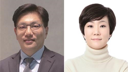 삼진제약 조규석(왼쪽) 최지현 대표이사. 삼진제약은 3월 정기 주주총회와 이사회를 통해 공동 창업주인 조의환 명예회장과 최승주 회장의 자녀들이 나란히 대표이사직에 오르며 2세대 경영 시대의 막을 열었다. / 삼진제약