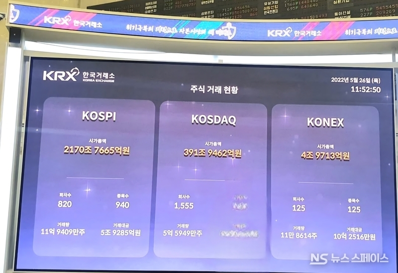 한국거래소 전광판 / 뉴스스페이스DB