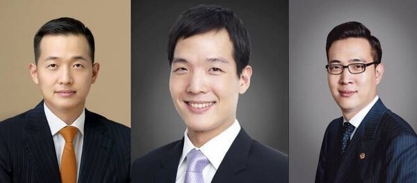 (왼쪽부터) 김승연 한화그룹 회장의 장남 김동관 부회장, 차남 김동원 한화생명 사장, 삼남 김동선 한화호텔앤드리조트 부사장 / 한화그룹