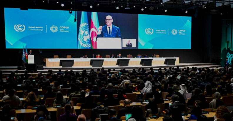 2024년 11월 11일 유엔 기후 회담은 파리 협정의 "MOT"이라고 무흐타르 바바예프 COP29 의장이 말했다. / info3