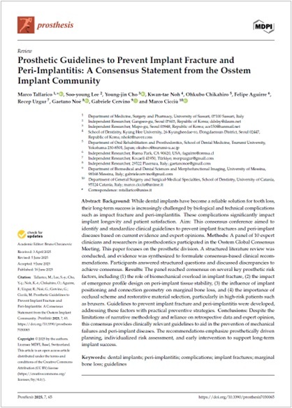 Prosthetic Guidelines to Prevent Implant Fracture and Peri-Implantitis A Consensus Statement from the Osstem Implant Community / 오스템임플란트