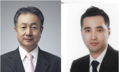 박문덕 회장(왼쪽)과 박태영 사장 / 하이트진로