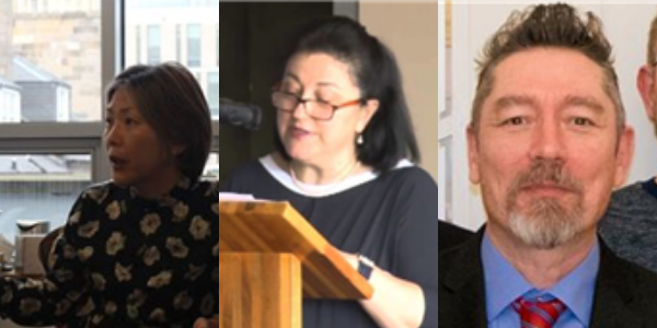 (왼쪽부터) 영국 에딘버러 대학교 김영미 교수, 이탈리아 카 포스카리 베네치아대학교 빈첸차 두르소 교수, 독일 하이델베르크대학교 오렐 크루아상 교수 / 성균관대학교