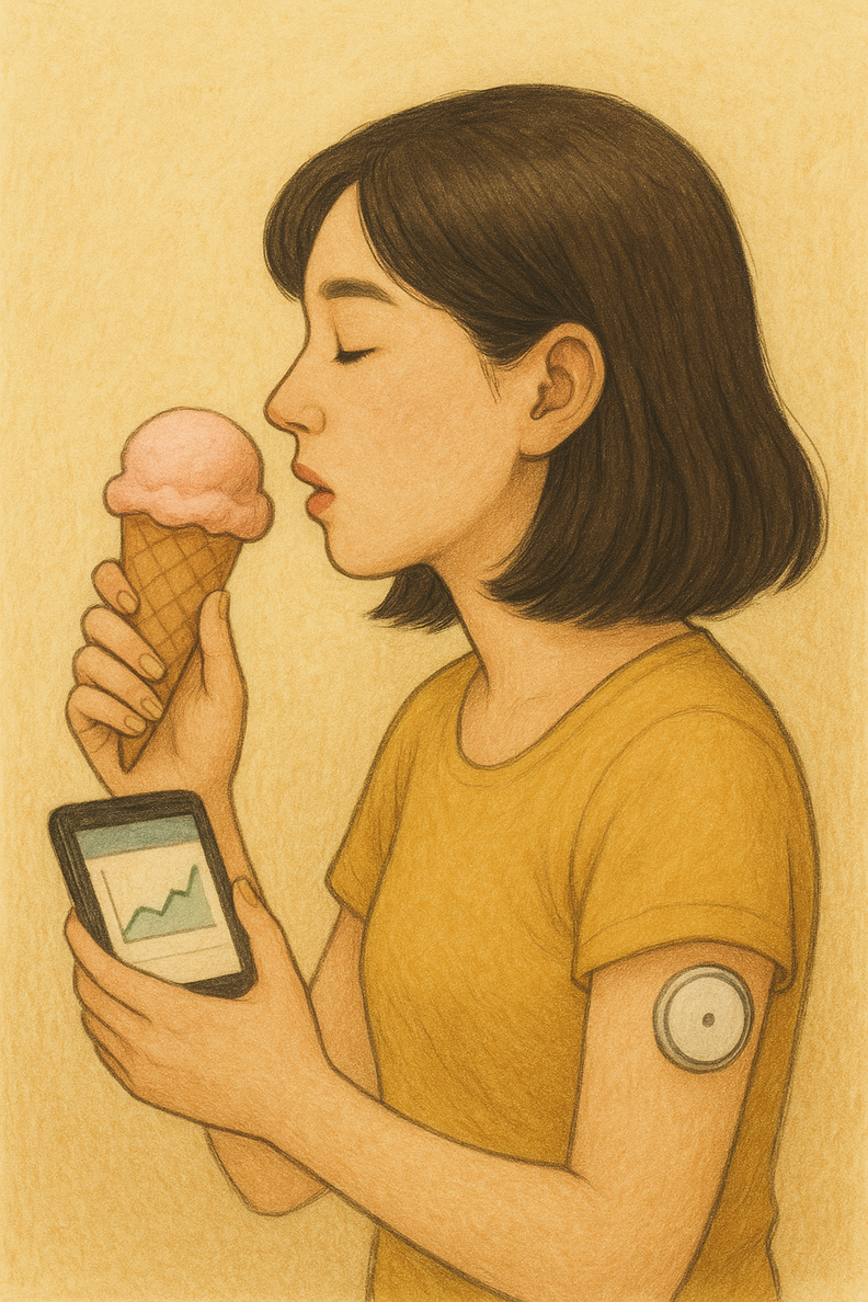 연속혈당기는 숫자를 보여주지만, 욕망은 지금 필요한 걸 알려주는 마음의 신호다. /챗GPT