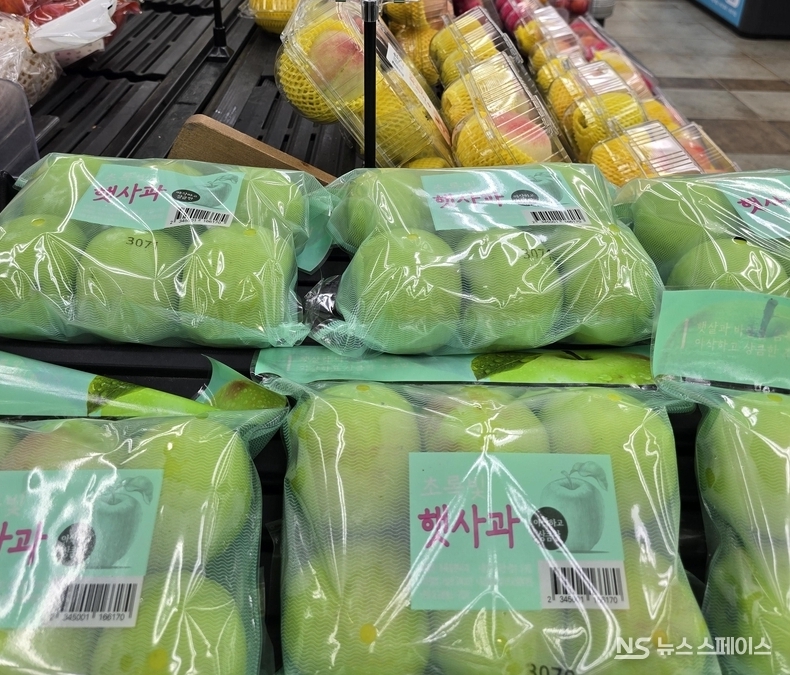 대형마트에 진열된 햇사과 / 뉴스스페이스DB 