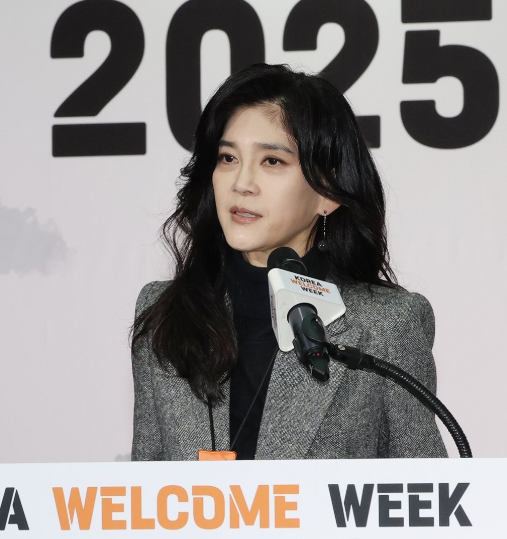 2025년 10월 23일 인천국제공항 제1여객터미널 밀레니엄홀에서 열린 2025 환영주간 개막행사에서 이부진 한국방문의해위원회 위원장이 인사말을 하고 있다. / 연합뉴스 