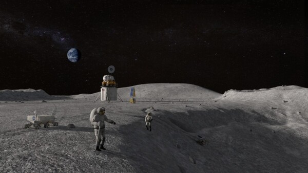 달 기지 건설 가상 이미지 [NASA]