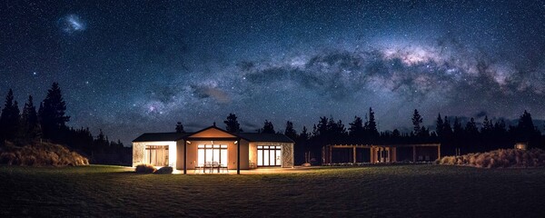 마운트쿡의 럭셔리 빌라인 '마운트쿡 레이크사이드 리트리트(Mt Cook Lakeside Retreat)'에서 조망할 수 있는 별자리 [Mt Cook Lakeside Retreat  Ashley Mackenzie Villa]