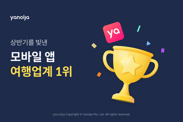 야놀자가 상반기 모바일 앱 순위에서 여행업계 1위를 기록했다. [야놀자]