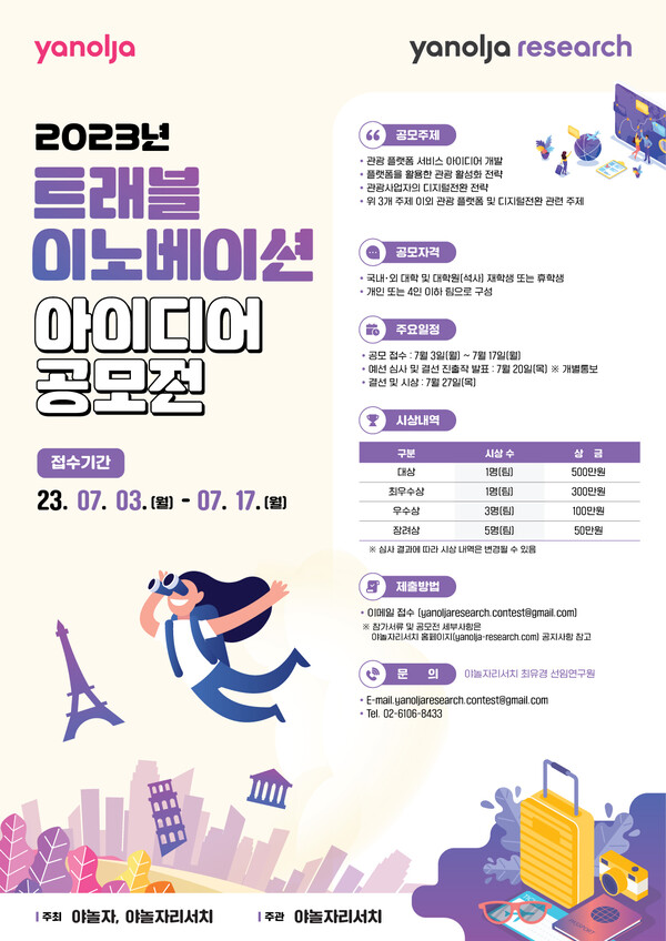 2023 트래블 이노베이션 아이디어 공모전 포스터 이미지 [야놀자]